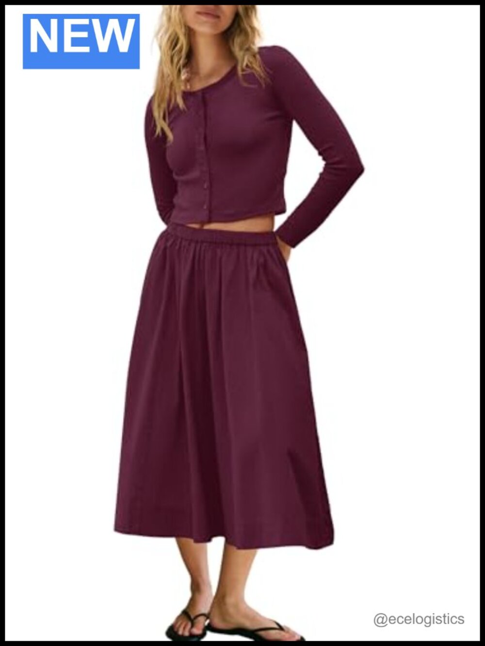 2 Piece Lounge Skirt Set for Women Ribbed Cardigan